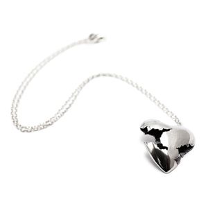 Sterling Silver Broken Heart Necklace Side Tears